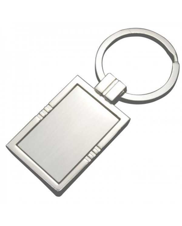 Llavero metal plateado aro grande