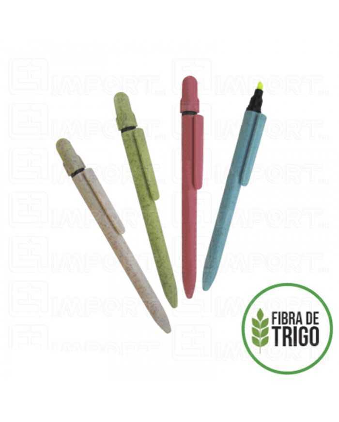 Lapicero Fibra Trigo Resaltador